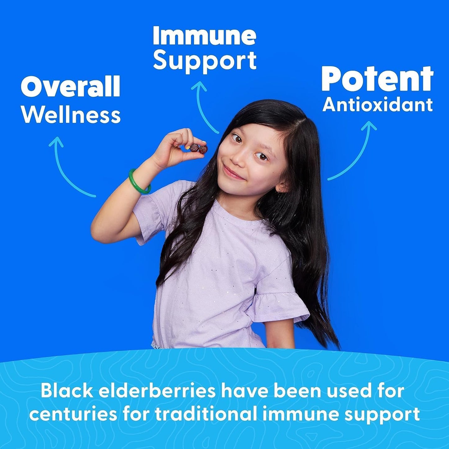 Feel Great Kids Elderberry Gummies with Zinc and Vitamin C - Immune Support for Kids | Berry Flavored Vegan Multivitamins - 90 Gummies (4-Pack)