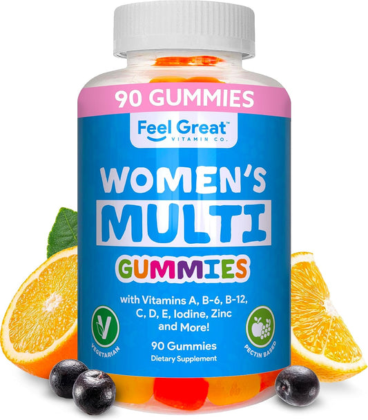 Feel Great Vitamin Co Women's Multivitamin Gummy | Chewable Supplement with Vitamin A, B-6, B-12, C, D, E, Biotin, Folic Acid, Zinc & More
