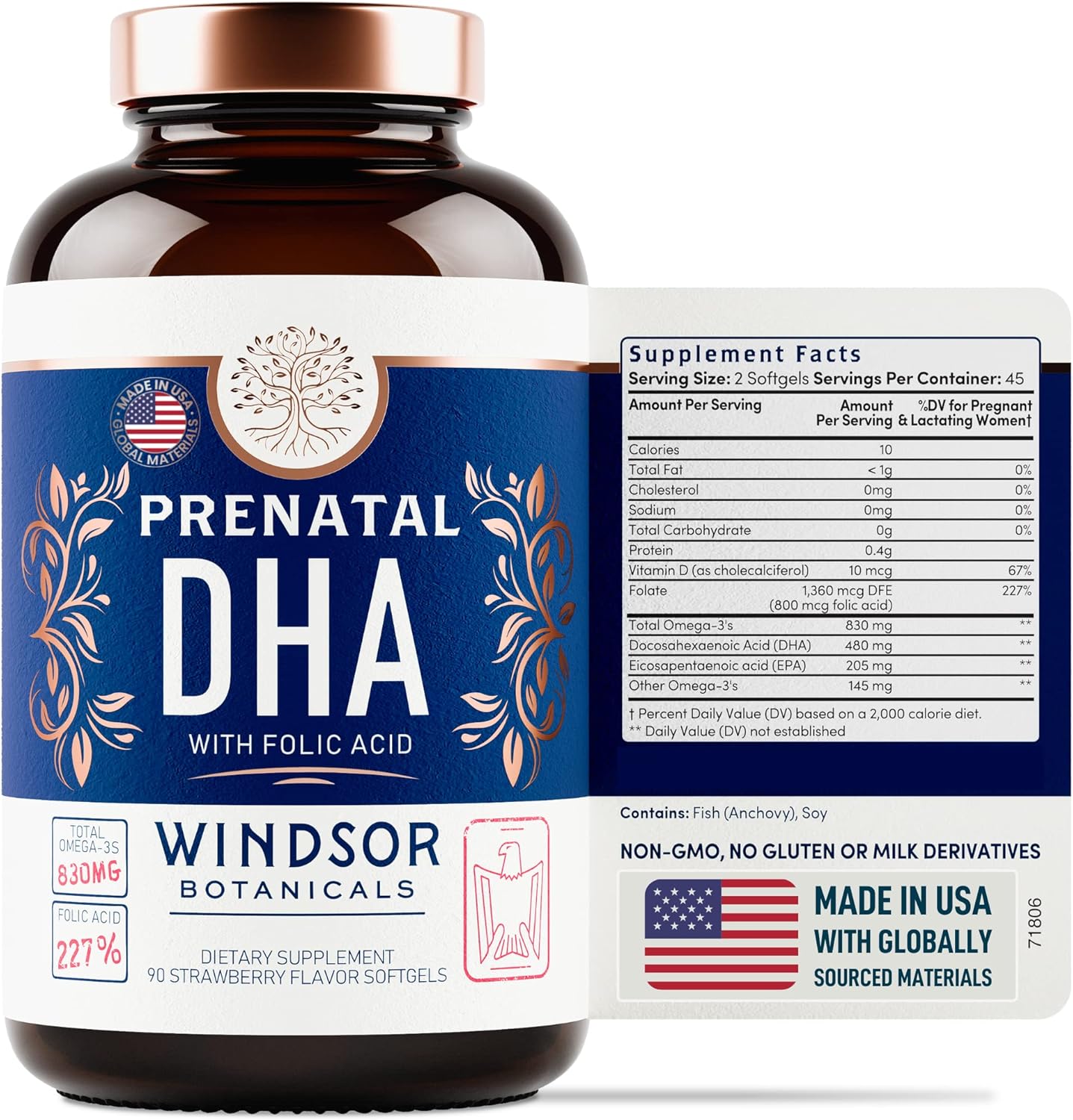 Female Health Bundle: Liquid Biotin with Collagen for Hair Growth, Prenatal Vitamins with DHA and Folic Acid by WINDSOR BOTANICALS