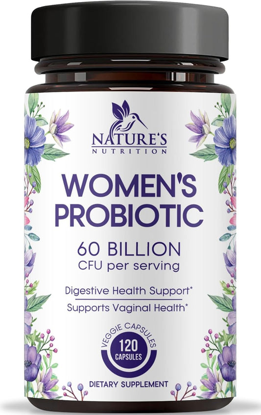 Feminine Health Probiotic Supplement - 60 Billion CFU, 16 Strains for Vaginal pH & Gut Health - Immune Support - 120 Capsules