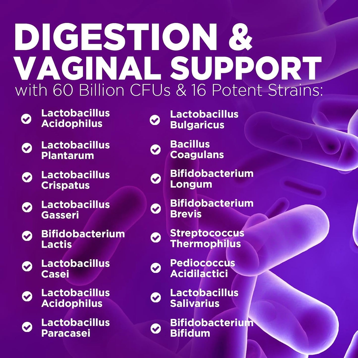 Feminine Health Probiotic Supplement - 60 Billion CFU, 16 Strains for Vaginal pH & Gut Health - Immune Support - 120 Capsules