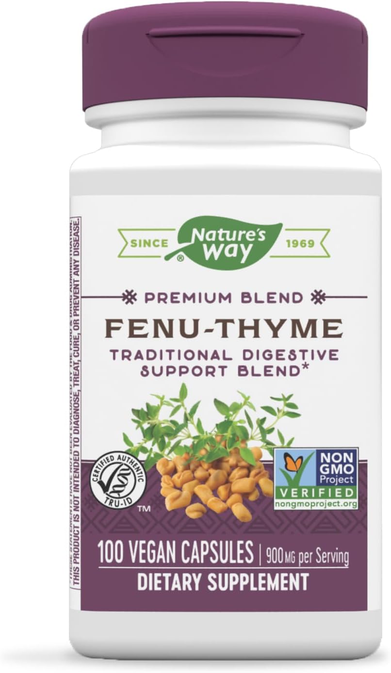 Fenu-Thyme Digestive Support Blend - 900mg Thyme & Fenugreek - Non-GMO Vegan Capsules