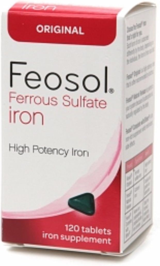 Feosol Ferrous Sulfate Iron Tablets - Original Formula - 120 Tablets per Pack (Pack of 4)