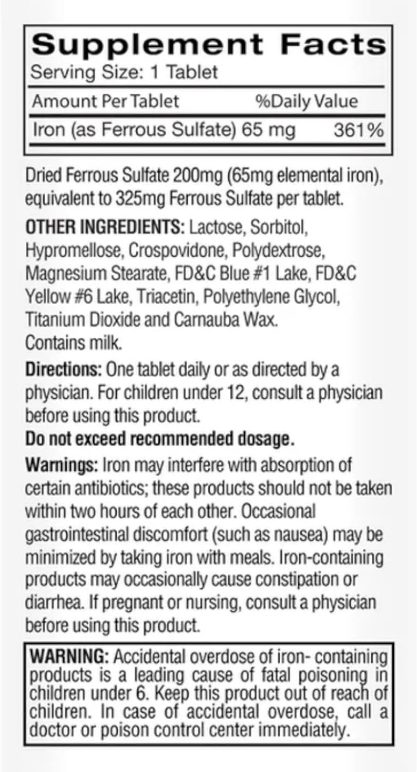 Feosol Original Ferrous Sulfate Iron Supplement, 360 Tablets in 3 Packs