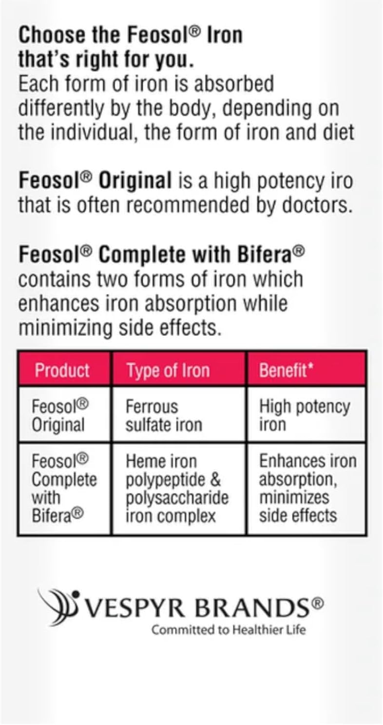 Feosol Original Ferrous Sulfate Iron Supplement, 360 Tablets in 3 Packs