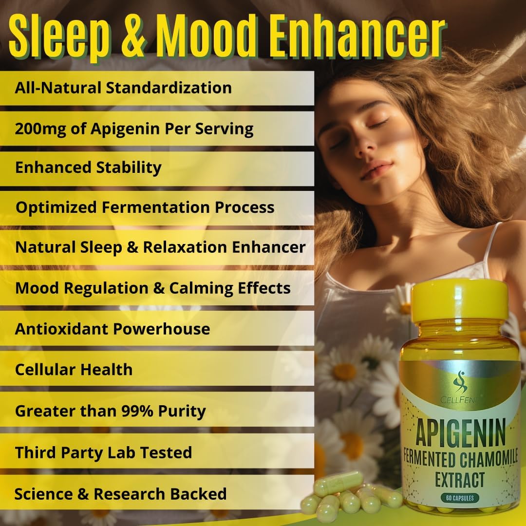 Fermented Chamomile Extract Capsules with 100mg of Apigenin - 60 Vegan Capsules (500mg)