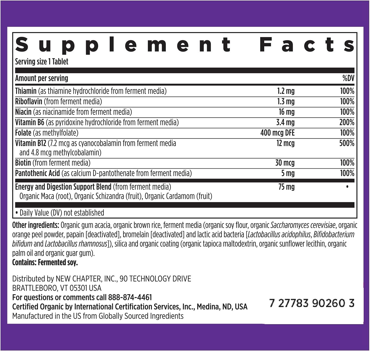 Fermented Vitamin B Complex by New Chapter - 30 Capsules