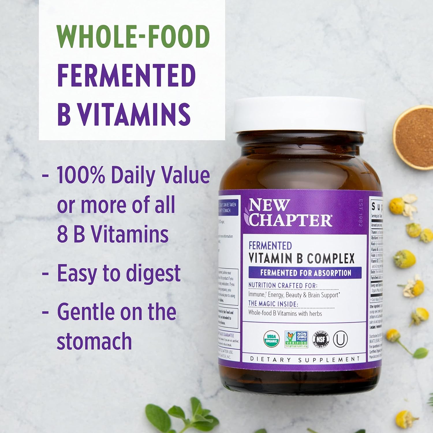 Fermented Vitamin B Complex by New Chapter - 30 Capsules