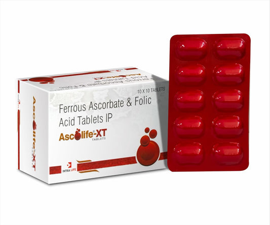 Ferrous Ascorbate with Folic Acid 100mg/1.5mg | For Anaemia, Menorrhagia, Pregnancy, Lactation & Weakness