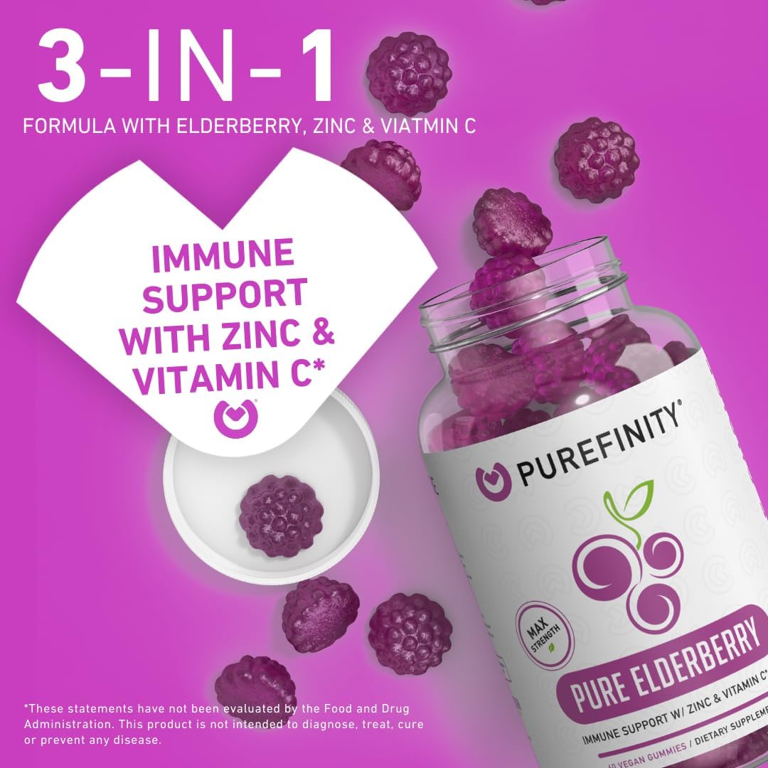 Fiber and Elderberry Gummies Bundle with Prebiotic Fiber and Immune Support Boost
