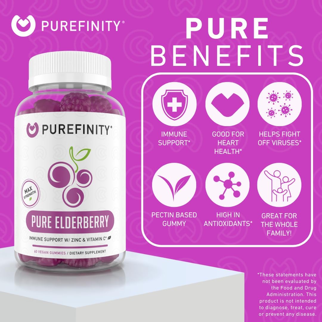 Fiber and Elderberry Gummies Bundle with Prebiotic Fiber and Immune Support Boost