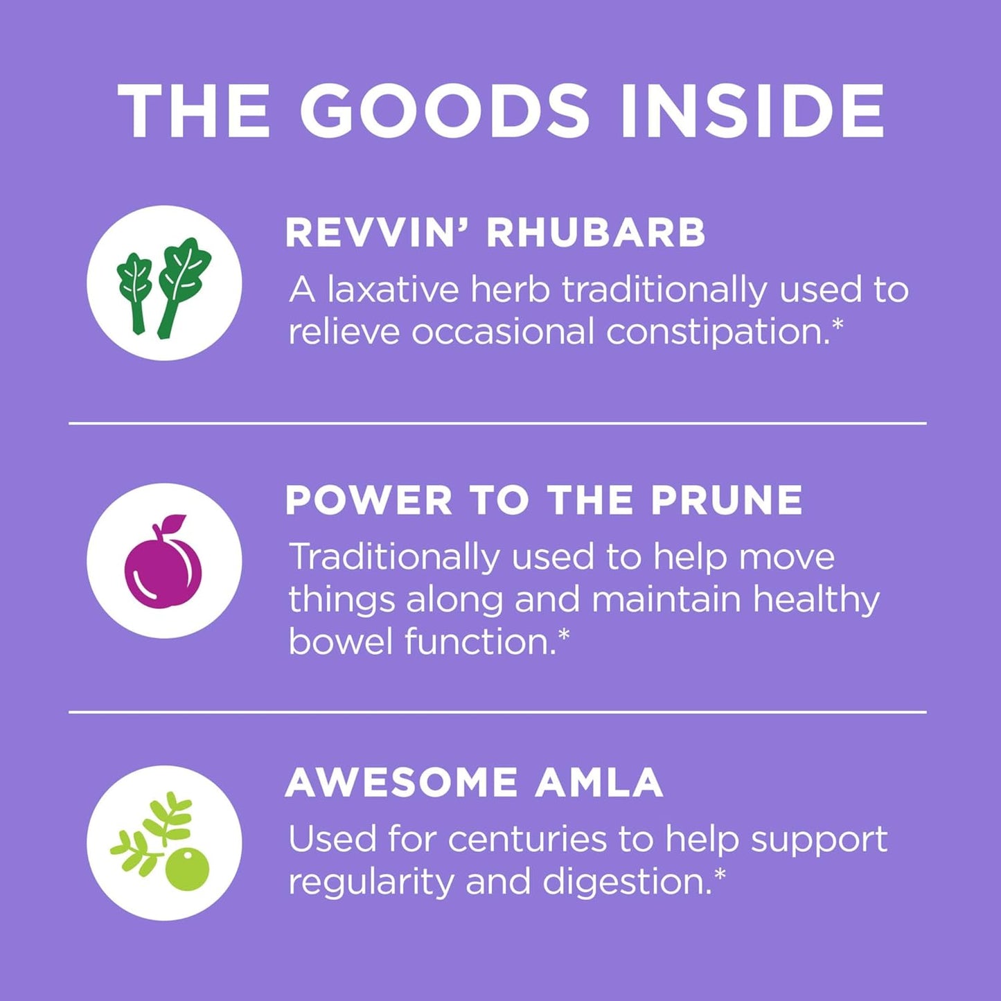 Fiber Gummy Rings with Prebiotic Fiber for Digestive Support - Berry Melon & Constipation Relief with Rhubarb, Prunes, Amla - Plum Berry Flavor - 80ct