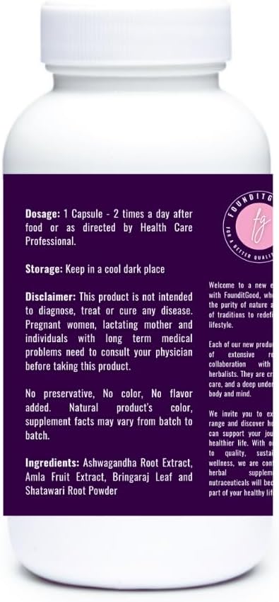 FiG Nutra Women's Wellness Formula: Vitality, Immunity, Stress Relief, Hormonal Balance - 60 Veg Caps