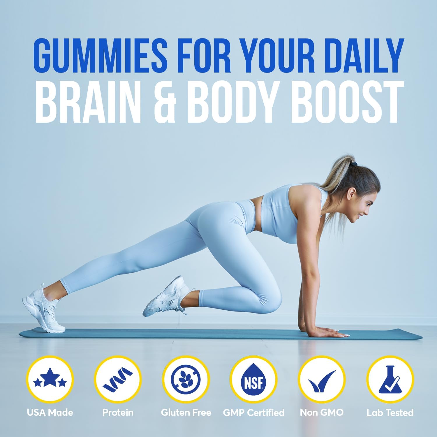 FIOR Creatine Gummy - Chewable Creatine Monohydrate Supplement, Blueberry Lemonade Flavor, 60 Count