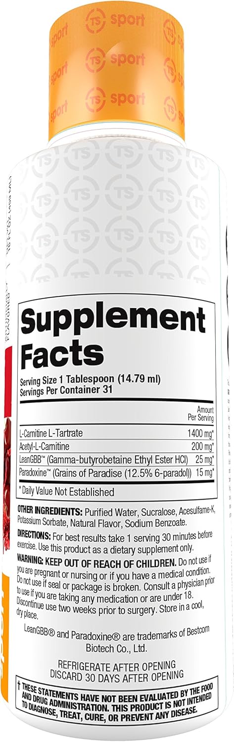 Fireball L-Carnitine Liquid with Paradoxine and Cherry Flavor - Top Secret Nutrition - 16 Ounce Bottle