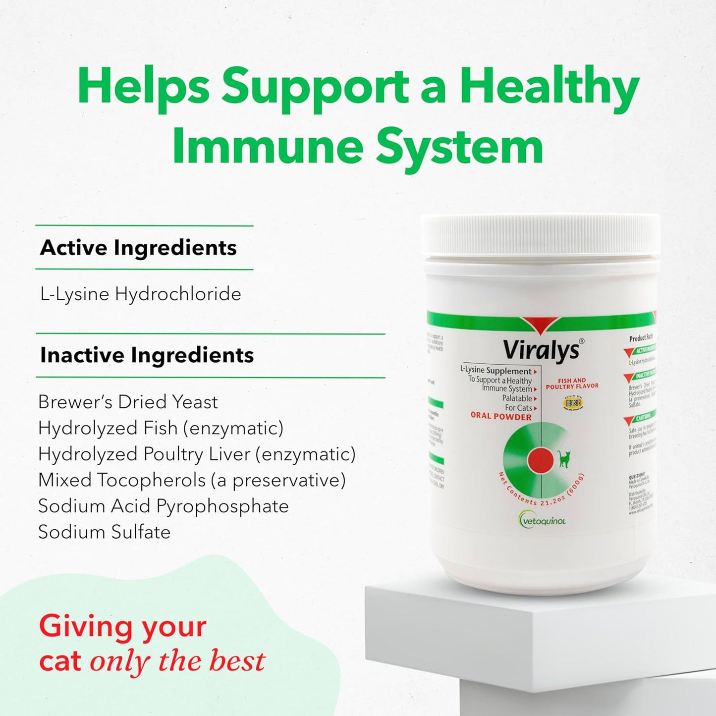 Fish Flavored Lysine Powder for Cats - Supports Immune, Eye, and Respiratory Health - 600gm - BoostGo Australia