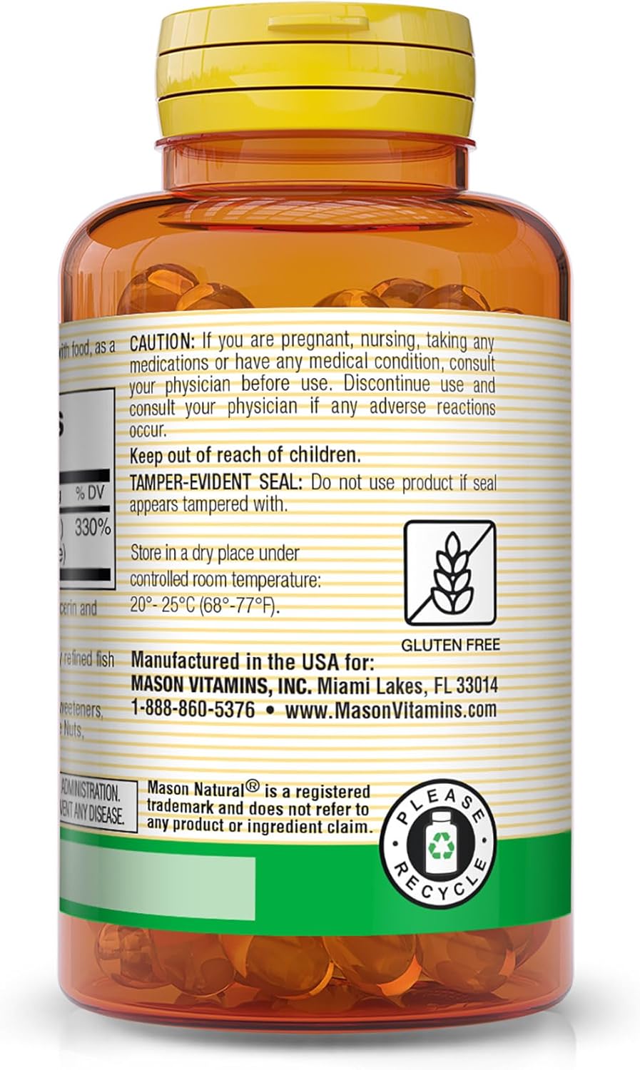 Fish Liver Oil Softgels with 3,000 mcg Vitamin A for Vision & Immune Health - 100 Count