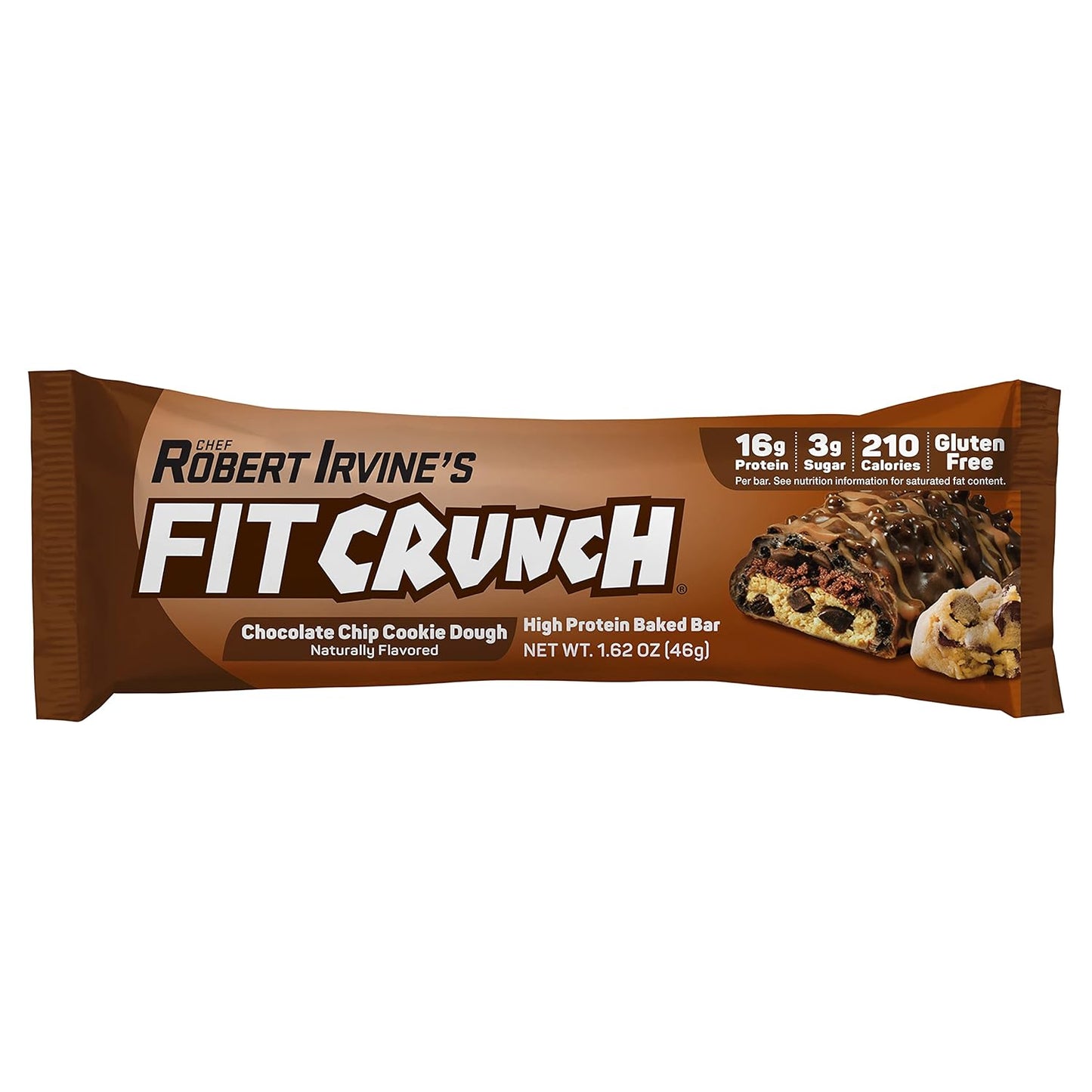 Fit Crunch Snack Size Protein Bars - 6-Layer Baked Bars with Soft Cake Core, 3g Sugar, Gluten Free (9 Bars, Chocolate Chip Cookie Dough)