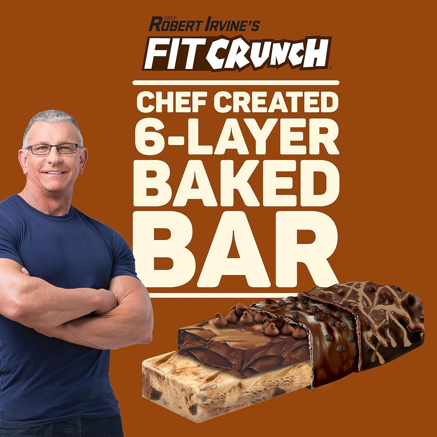 Fit Crunch Snack Size Protein Bars - 6-Layer Baked Bars with Soft Cake Core, 3g Sugar, Gluten Free (9 Bars, Chocolate Chip Cookie Dough)