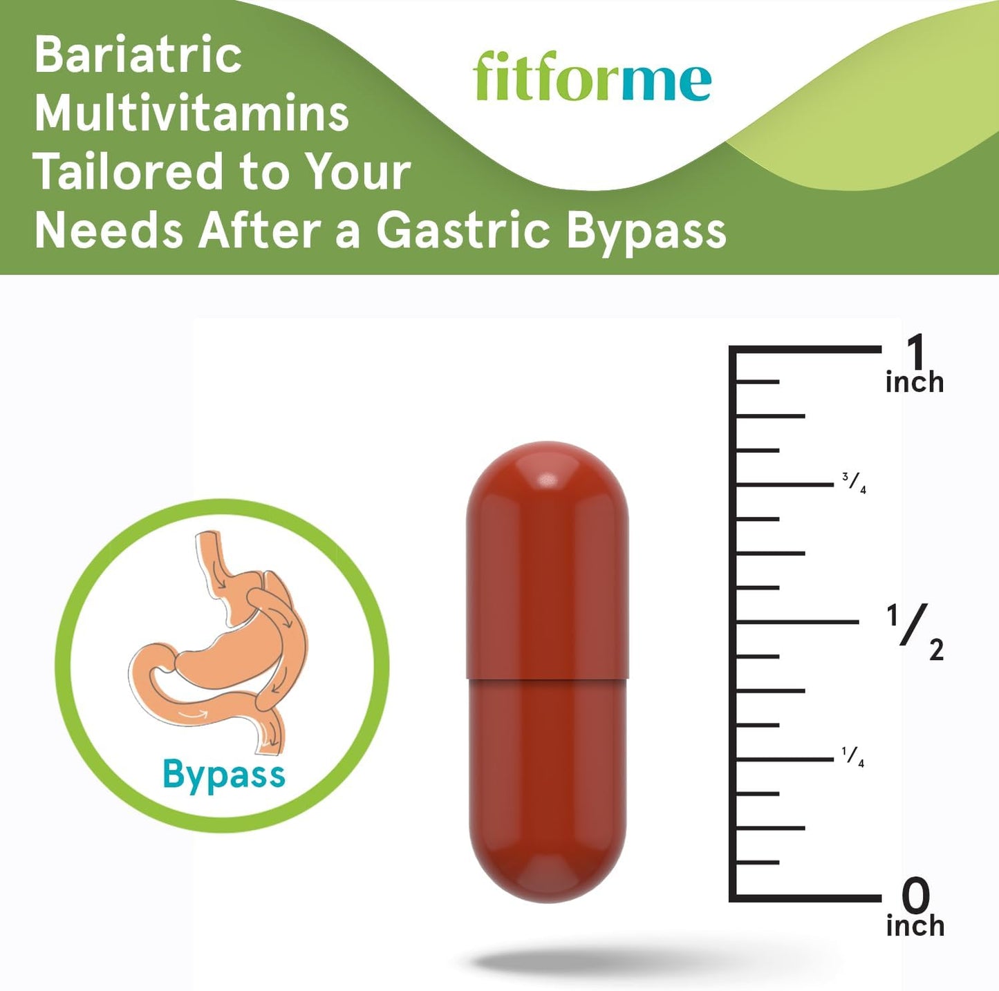 FitForMe Bariatric Multivitamins with Iron - One a Day WLS Forte Capsule Starter Pack for Gastric Bypass Patients - 30 Day Supply