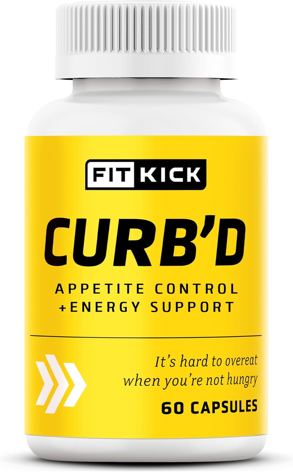 FITKICK CURB'D Capsules - Natural Over-Eating Control, Energy Boost & Healthy Eating Support - 60 Count