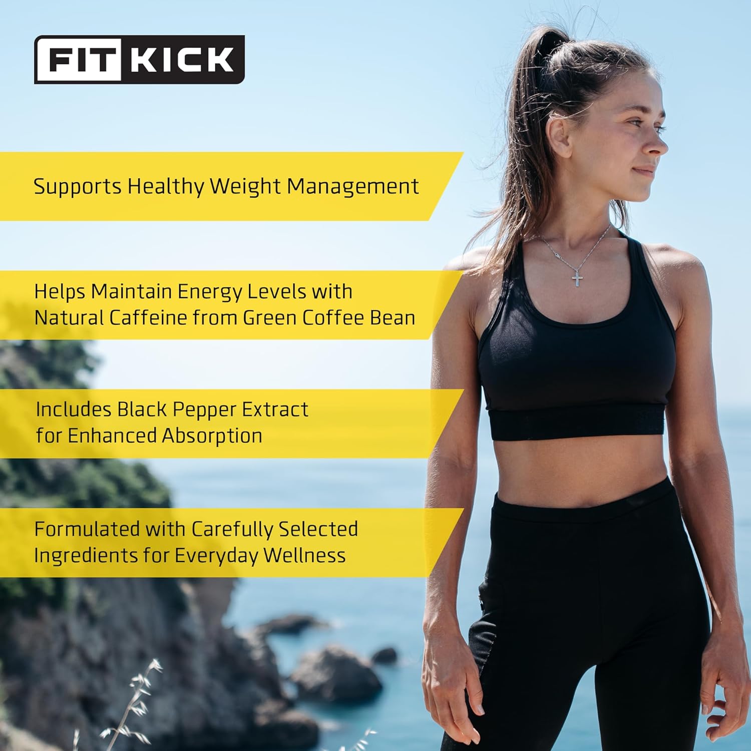 FITKICK CURB'D Capsules - Natural Over-Eating Control, Energy Boost & Healthy Eating Support - 60 Count