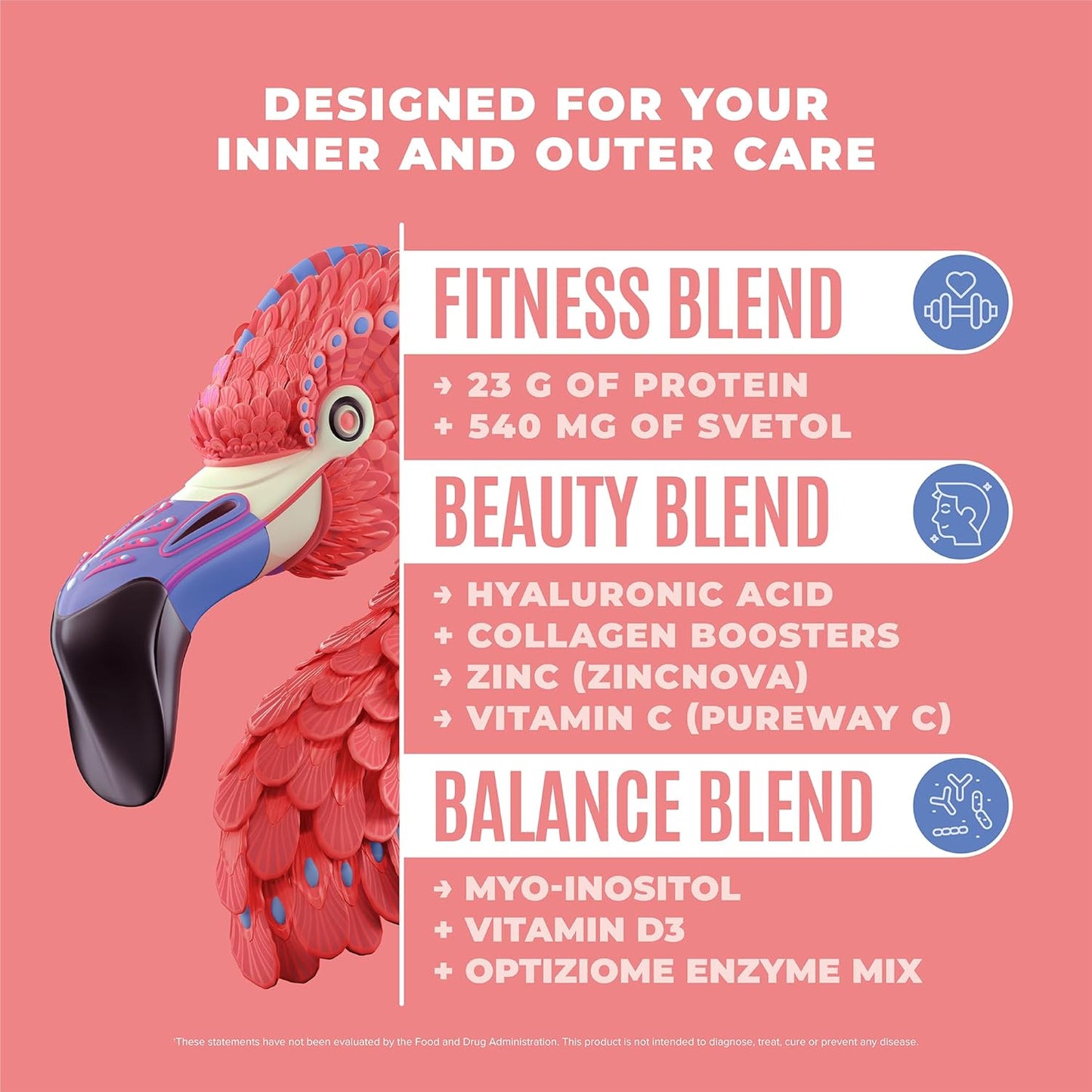 Fitmingo Blueberry Vegan Protein Powder with Inositol, Collagen Boosters, Hyaluronic Acid and Vitamins | Low Carb, Dairy Free, Low Calorie | 23g Plant Based Protein Powder with Myo-Inositol