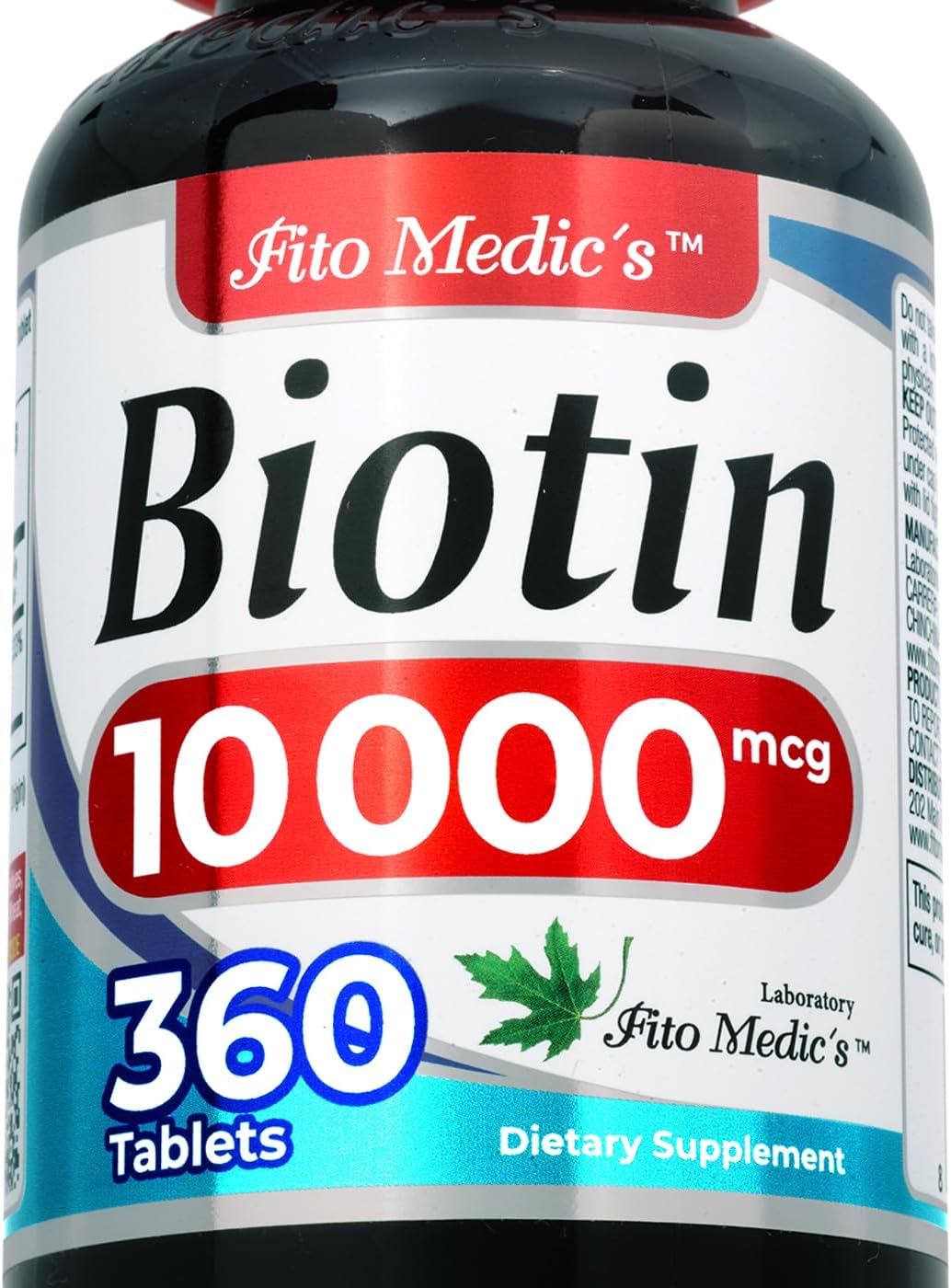FITO MEDIC'S Lab Biotin 10000mcg Supplement - 360 Tablets for Hair Growth & Ultra High Absorption