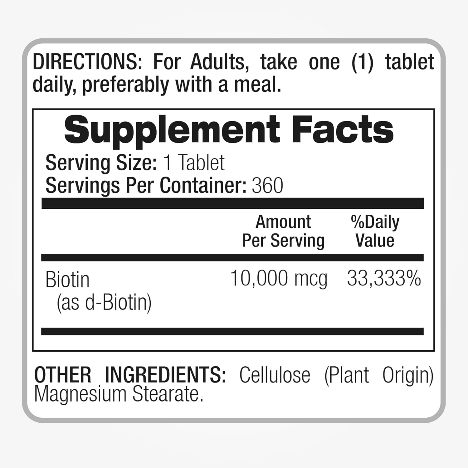 FITO MEDIC'S Lab Biotin 10000mcg Supplement - 360 Tablets for Hair Growth & Ultra High Absorption