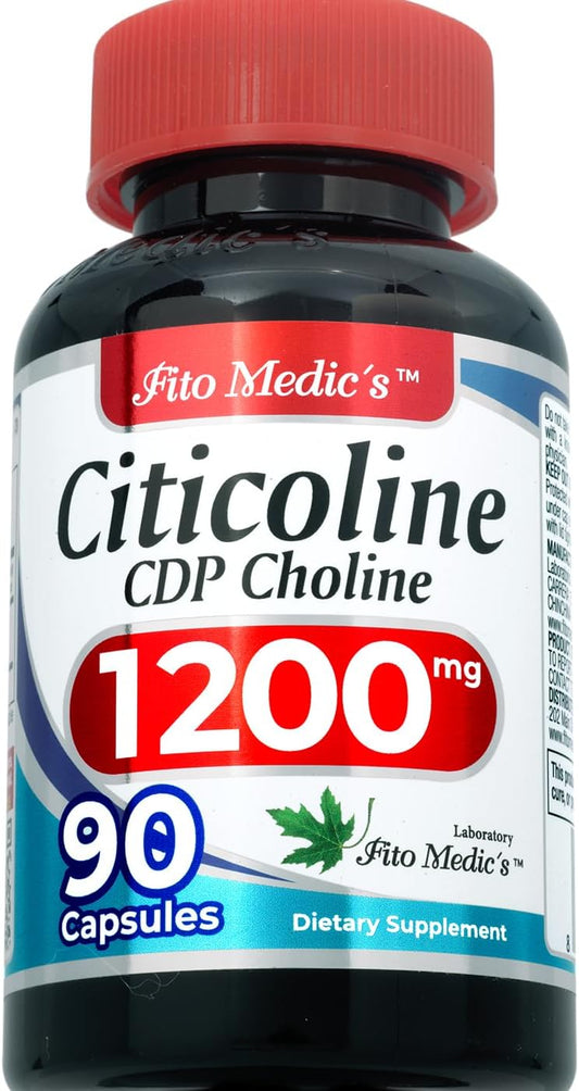 FITO MEDIC'S Lab Choline Supplements - 1200mg 90 Caps - Citicoline & CDP Choline for Ultra High Absorption