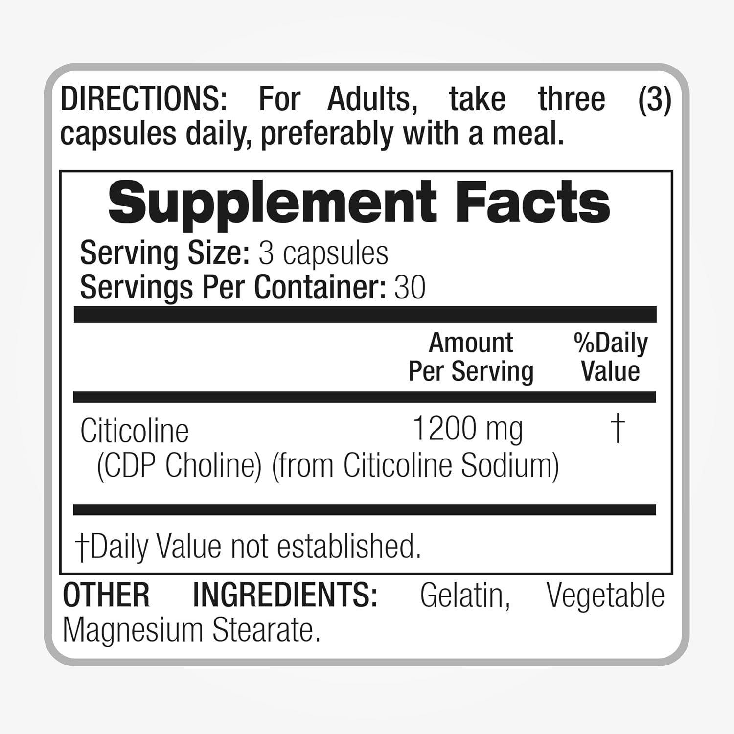 FITO MEDIC'S Lab Choline Supplements - 1200mg 90 Caps - Citicoline & CDP Choline for Ultra High Absorption