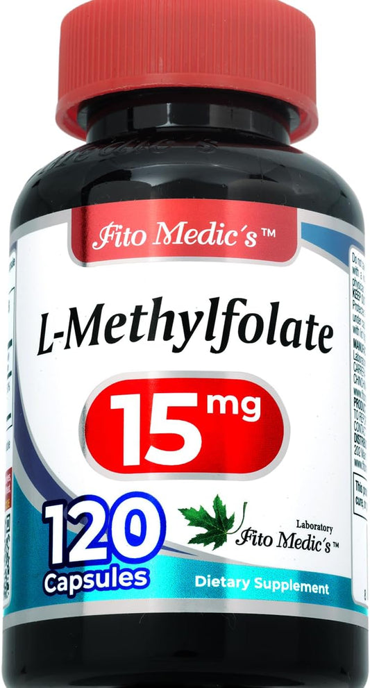 FITO MEDIC'S Lab Methylfolate Supplement 15 mg - 120 Capsules for Ultra High Absorption | Folate Vitamin | MTHFR Support
