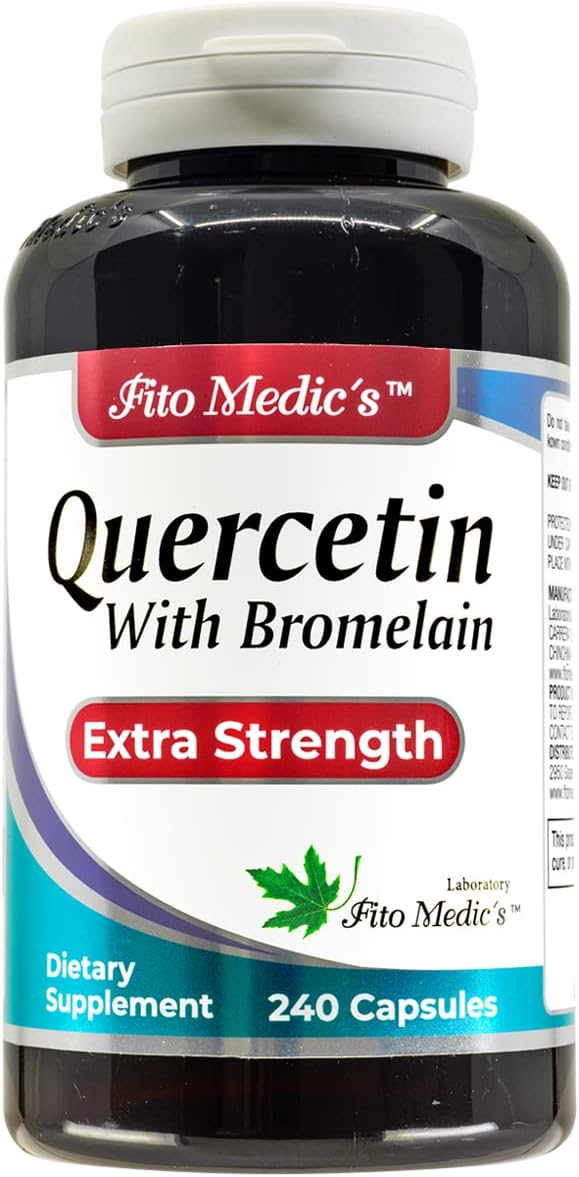 FITO MEDIC'S Lab Quercetin and Bromelain Supplement - 240 Capsules for Ultra High Absorption