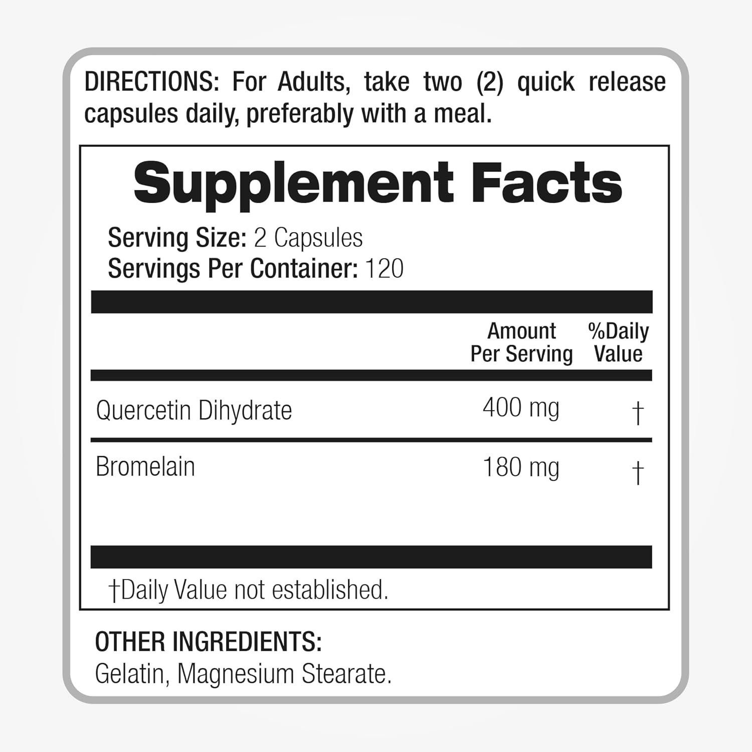 FITO MEDIC'S Lab Quercetin and Bromelain Supplement - 240 Capsules for Ultra High Absorption