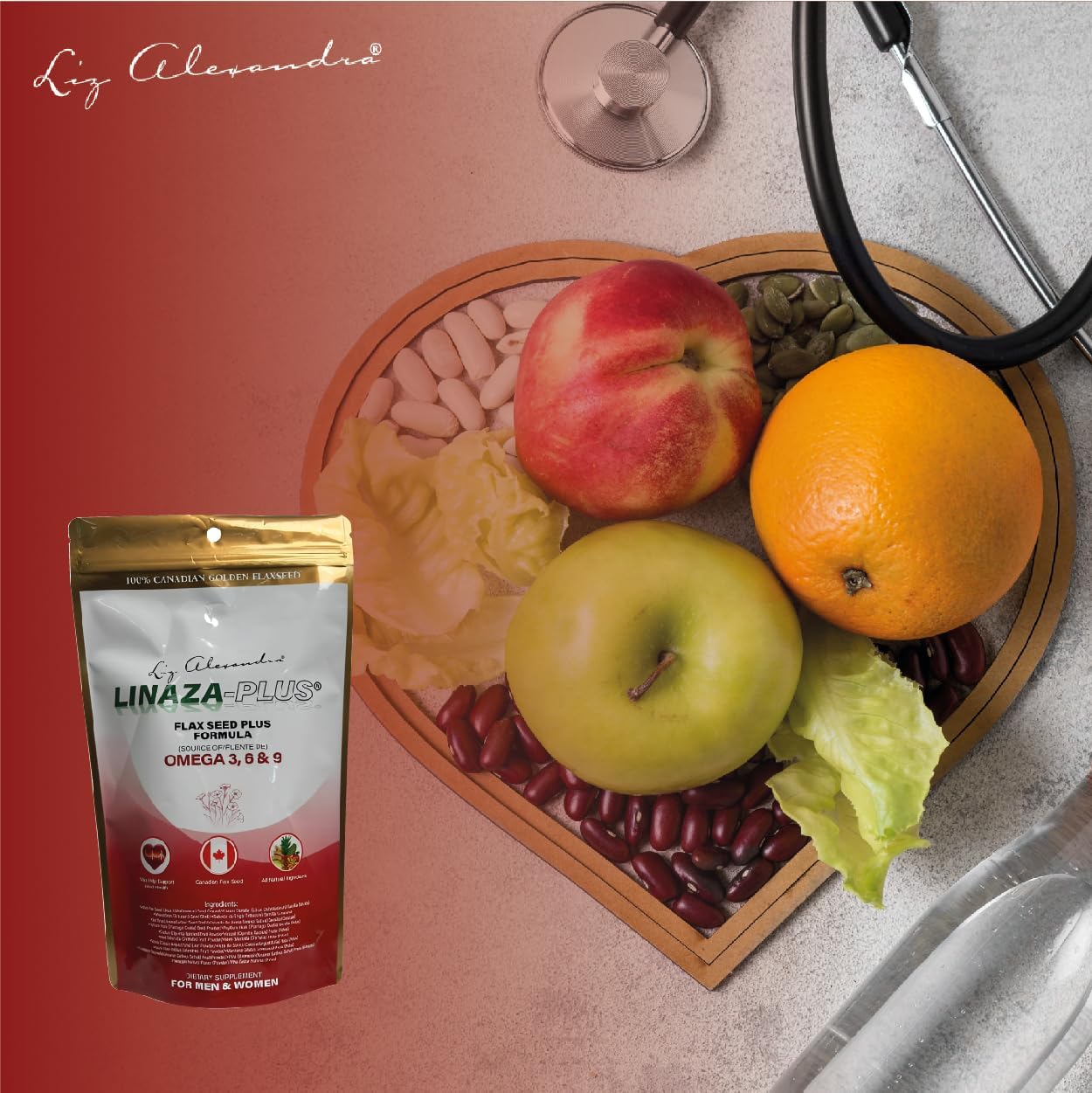 Flax Seed Plus Omega 3, 6 & 9 Ground Powder - LIZ ALEXANDRA Linaza Semilla Molida