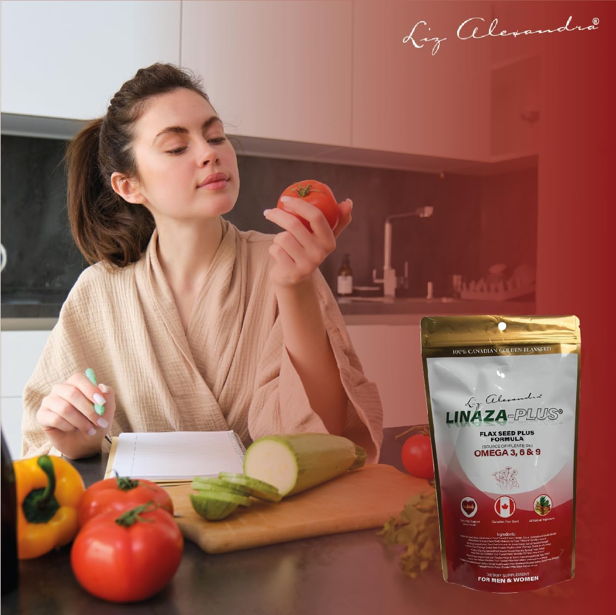 Flax Seed Plus Omega 3, 6 & 9 Ground Powder - LIZ ALEXANDRA Linaza Semilla Molida