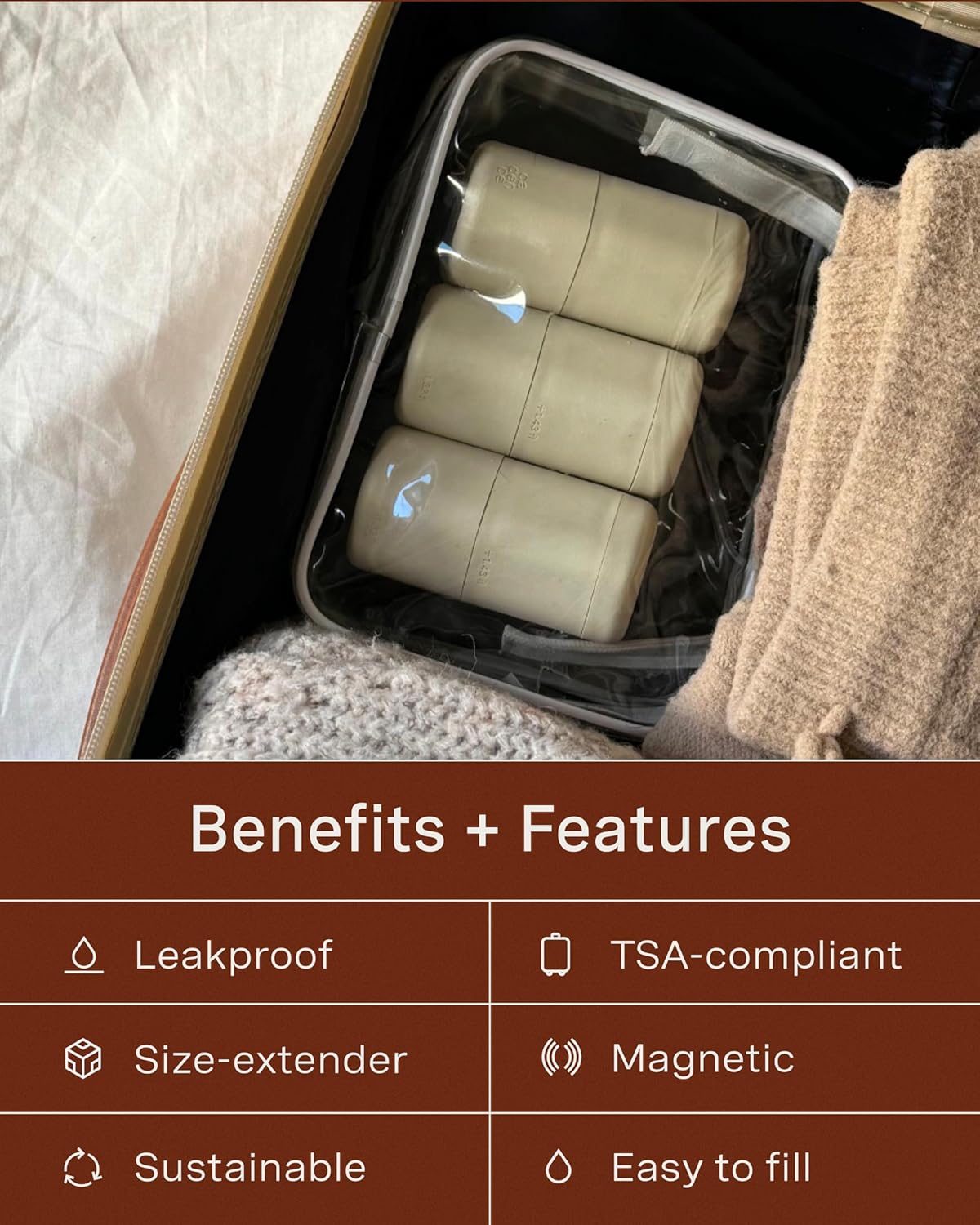 Flex Capsule Container Cadence Extender - 3 Pack Sand - Adds 1.43 Fl Oz Each
