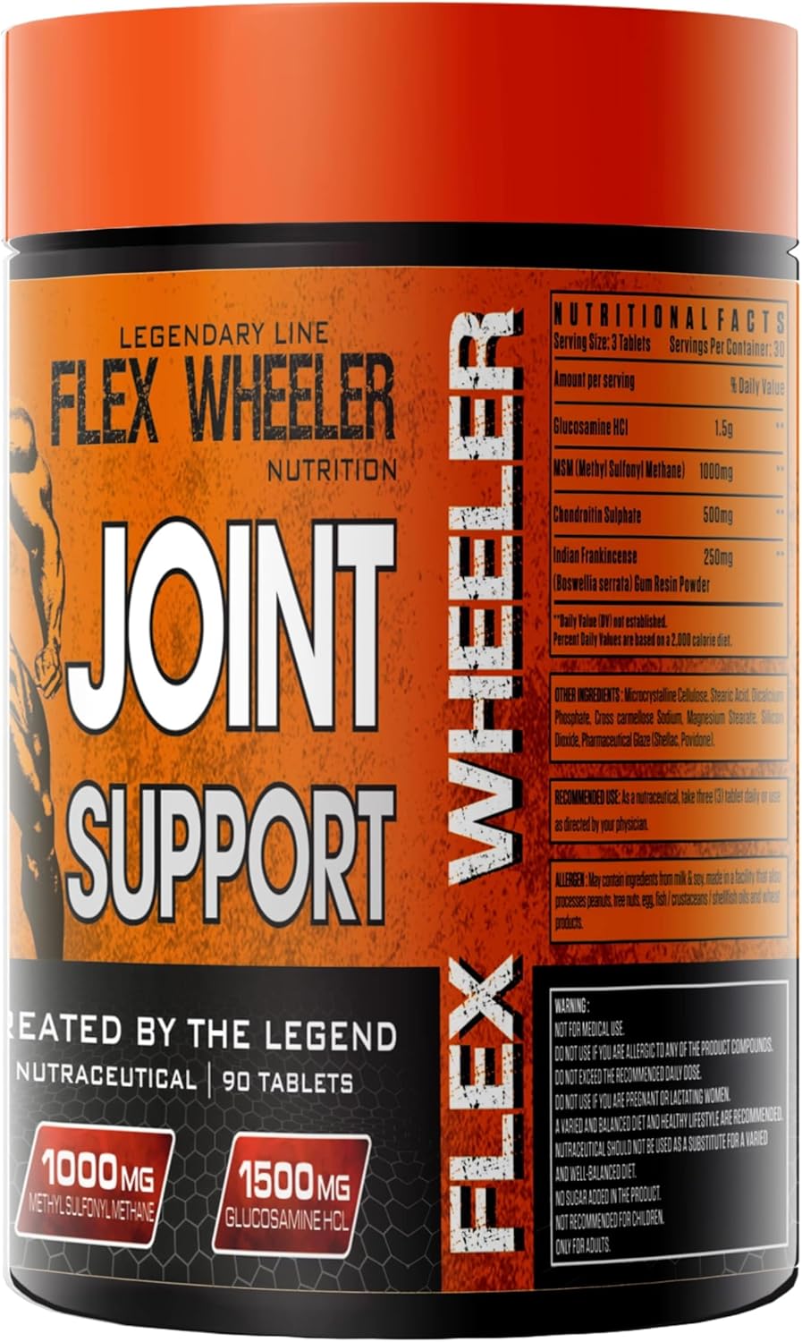 Flex Wheeler Nutrition Joint Support - 90 Tablets for Joint Health and Mobility