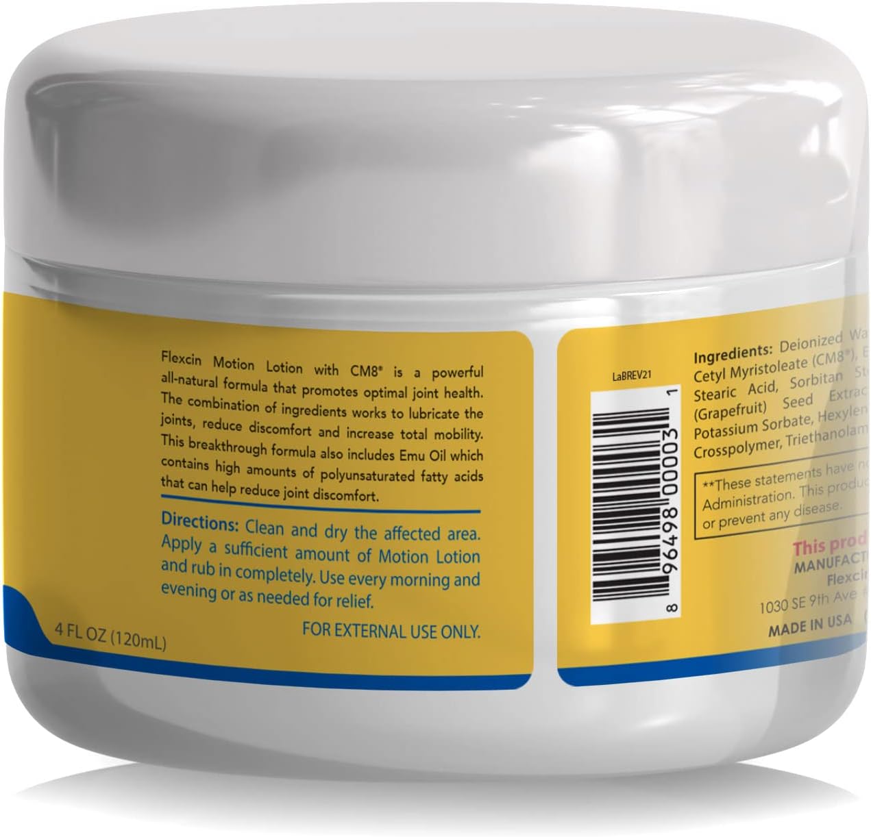 Flexcin with CM8 Motion Lotion 3 Pack - 4 oz Jar for Joint Pain Relief