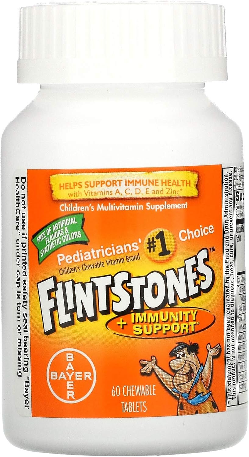 Flintstones Chewable Kids Vitamins with Immunity Support, Multivitamin for Kids and Toddlers, 60ct Bottle