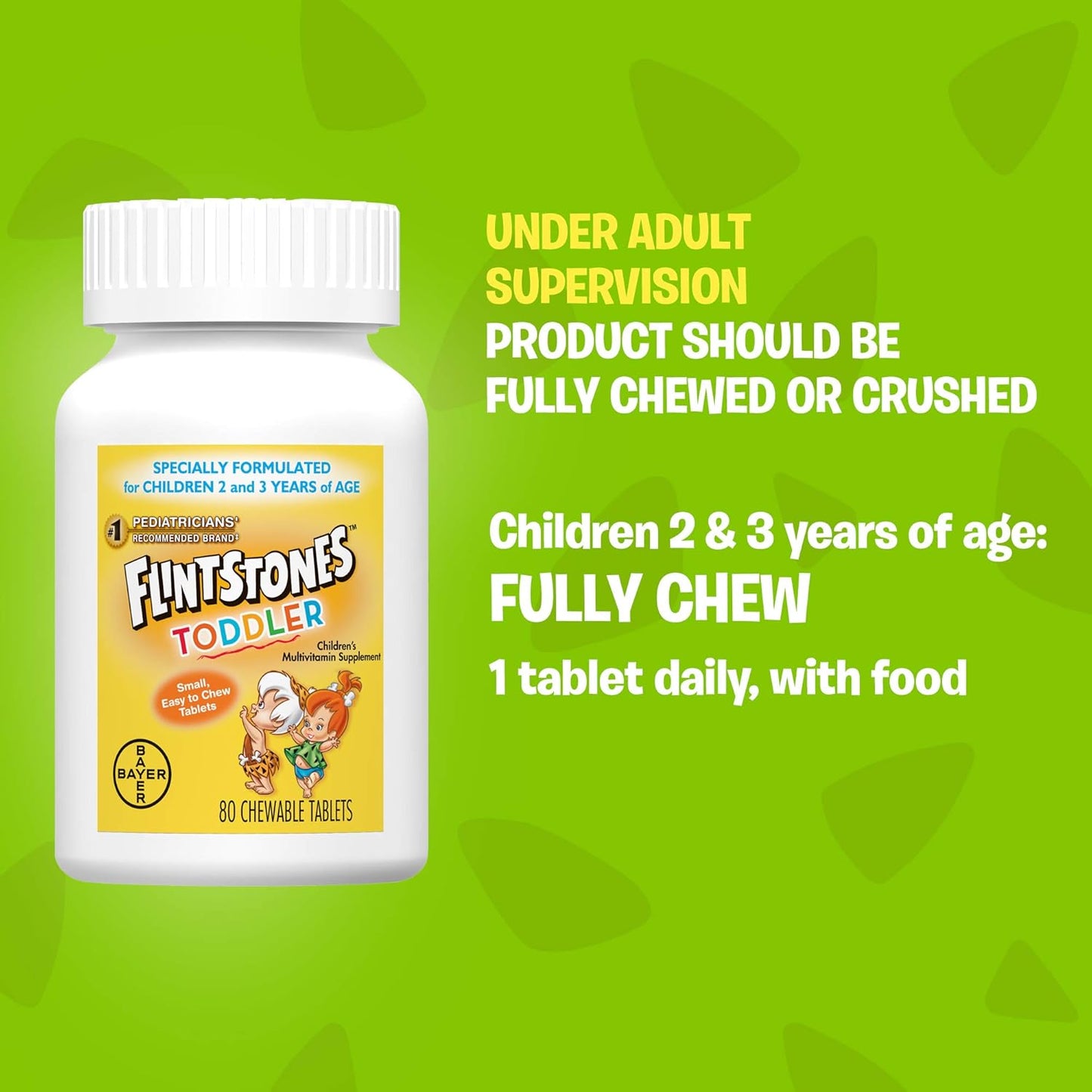 Flintstones Chewable Toddler Multivitamin with Vitamin C, D, Folate - 80ct