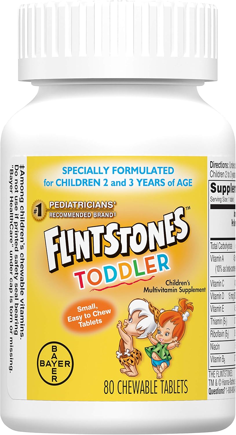 Flintstones Chewable Toddler Multivitamin with Vitamin C, D, Folate - 80ct
