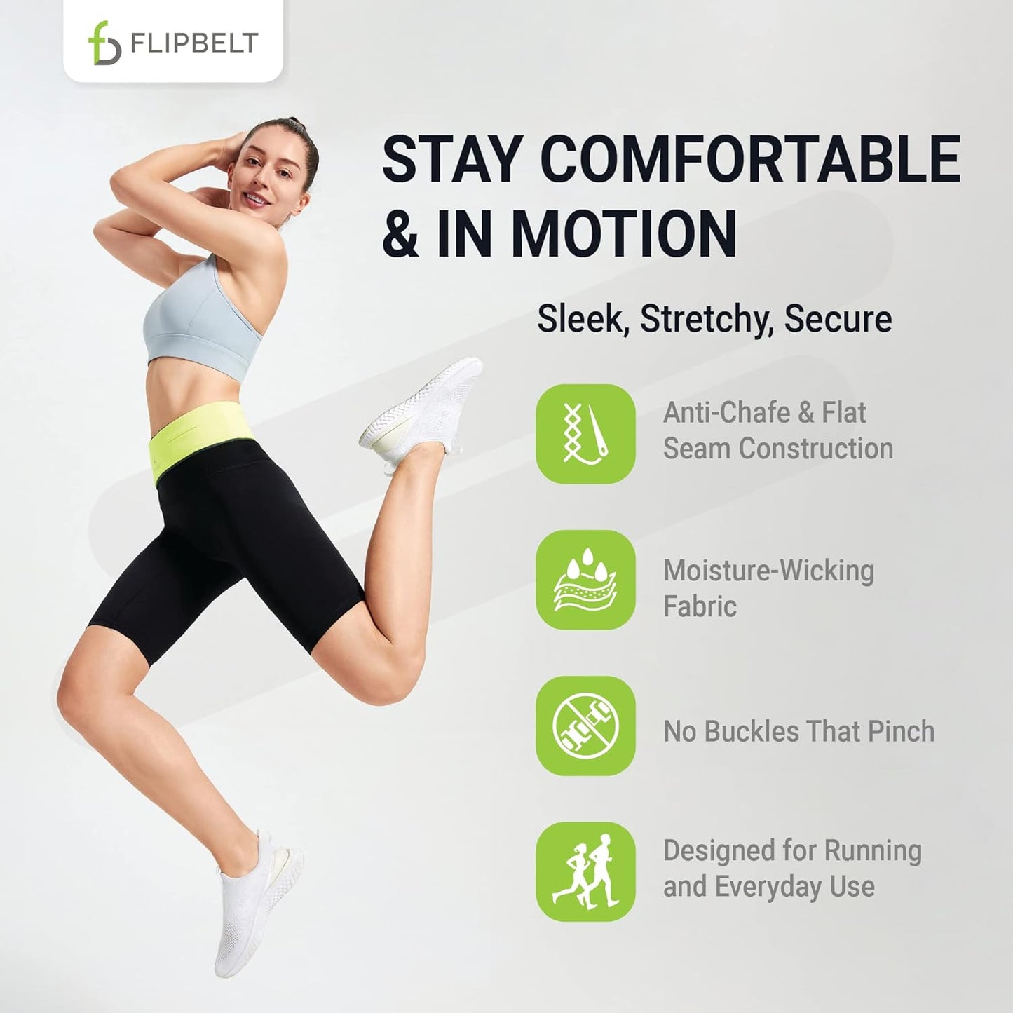 FlipBelt Classic Running Belt - Comfortable Fanny Pack for Men and Women by USA Brand