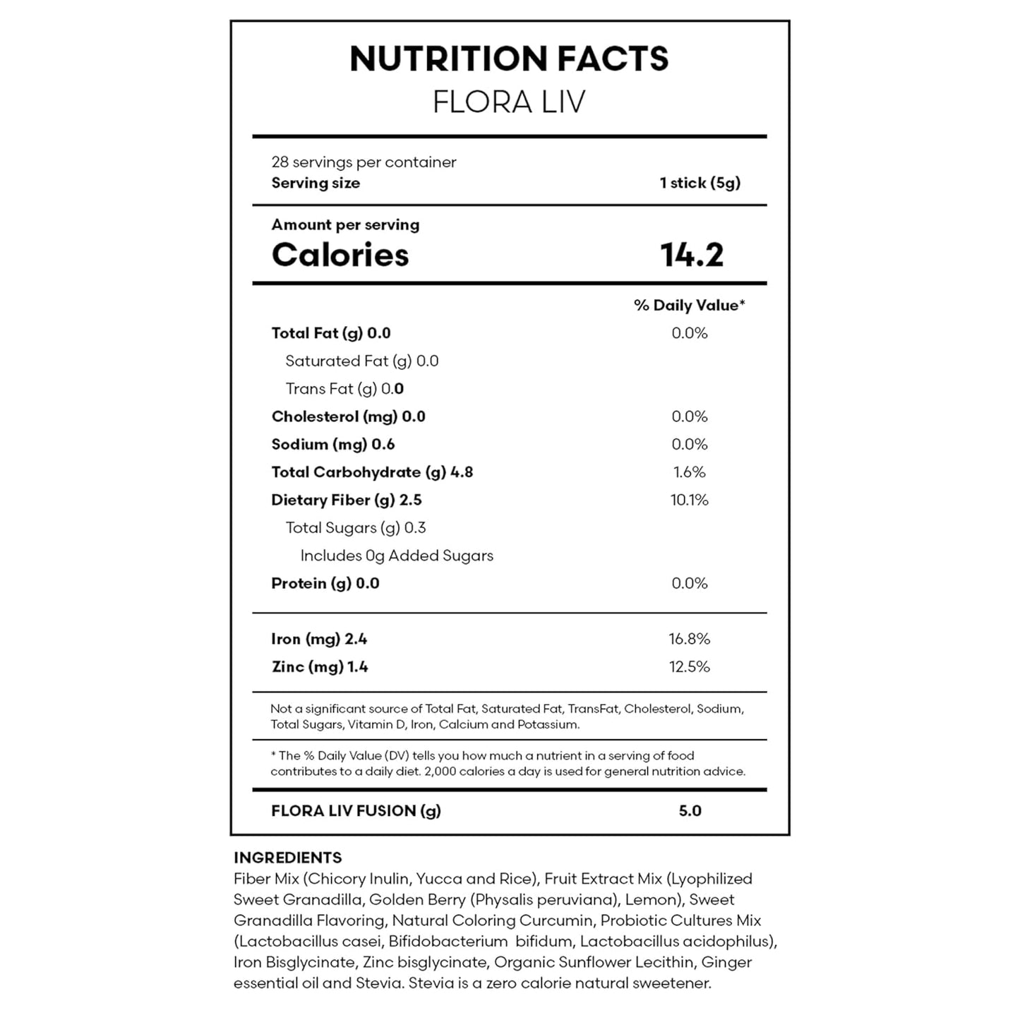 FloBaz FuXion Flora Liv Probiotic Sticks - Granadilla Flavor, 10 Billion Warriors for a Balanced Intestinal Flora