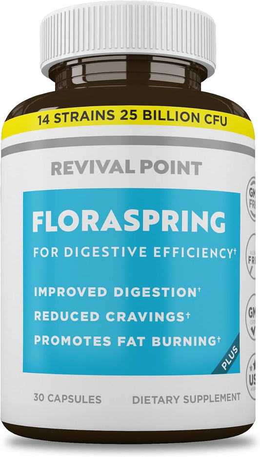 Floraspring Probiotic Supplement for Gut Health - Dr Formulated Lactobacillus Gasseri Probiotics for Women & Men - Supports Digestive Health, Bloating & Metabolism - 30 Capsules