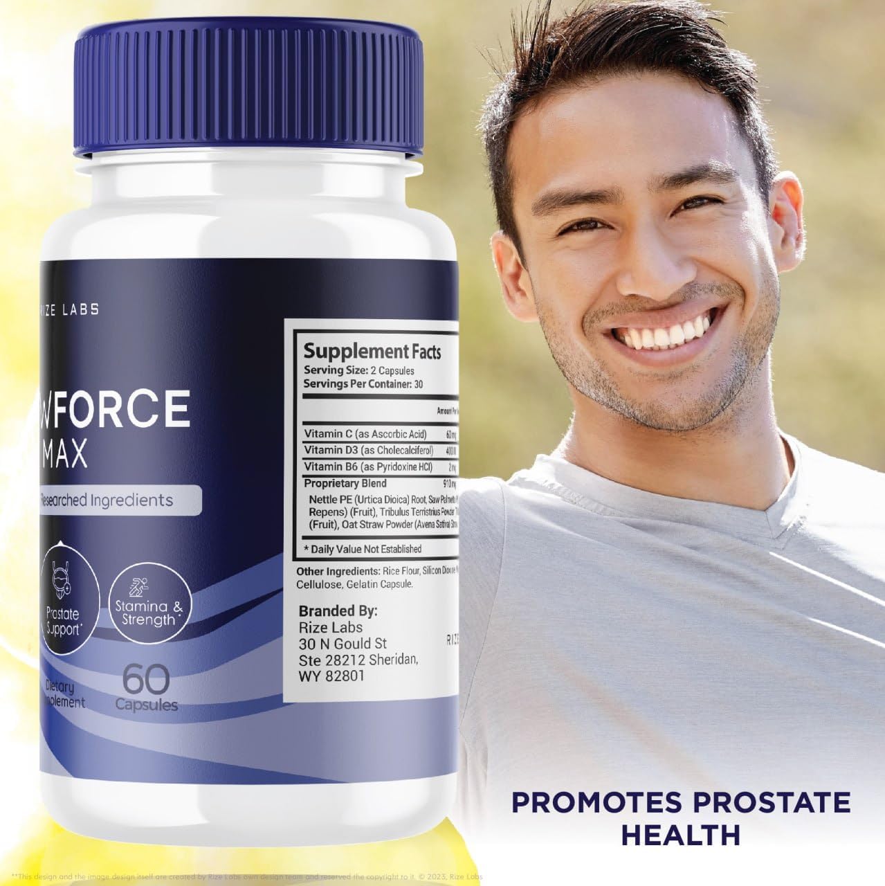 FlowForce Max Dietary Supplement 300 Capsules (5 Pack) - All-Natural Energy & Strength Booster by Rize Labs