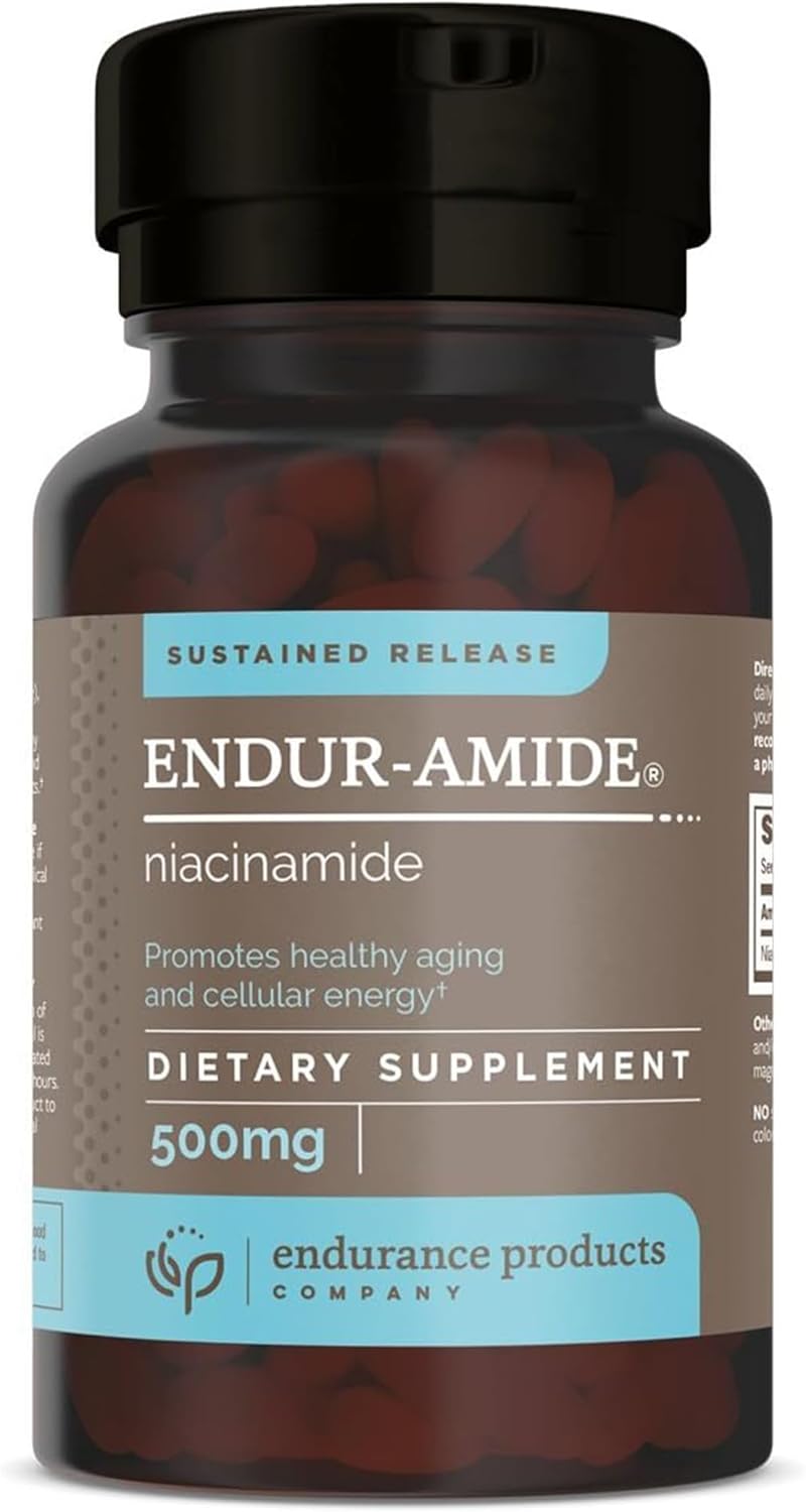 Flush-Free Endur-Amide NAD+ Niacinamide Vitamin B3 500mg Tablets - Energy Supplements for Men and Women, Optimal Absorption