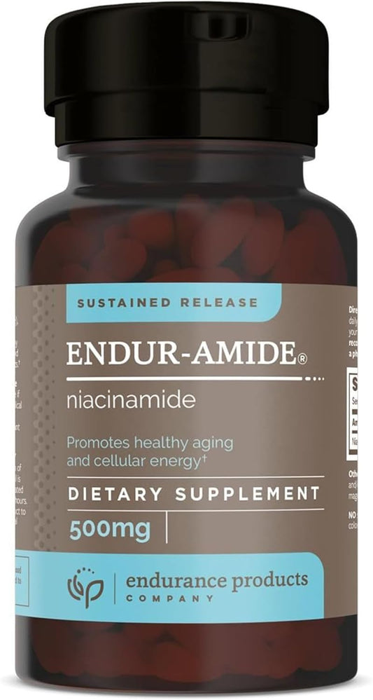 Flush-Free Endur-Amide NAD+ Niacinamide Vitamin B3 500mg Tablets - Energy Supplements for Men and Women, Optimal Absorption
