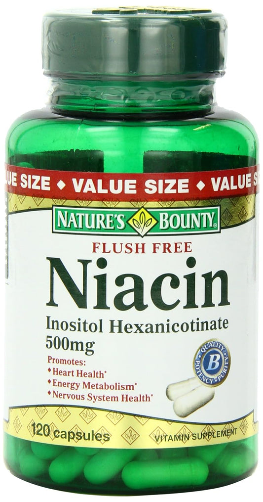 Flush-Free Niacin 500 mg Supplement - 120 Capsules by Nature's Bounty