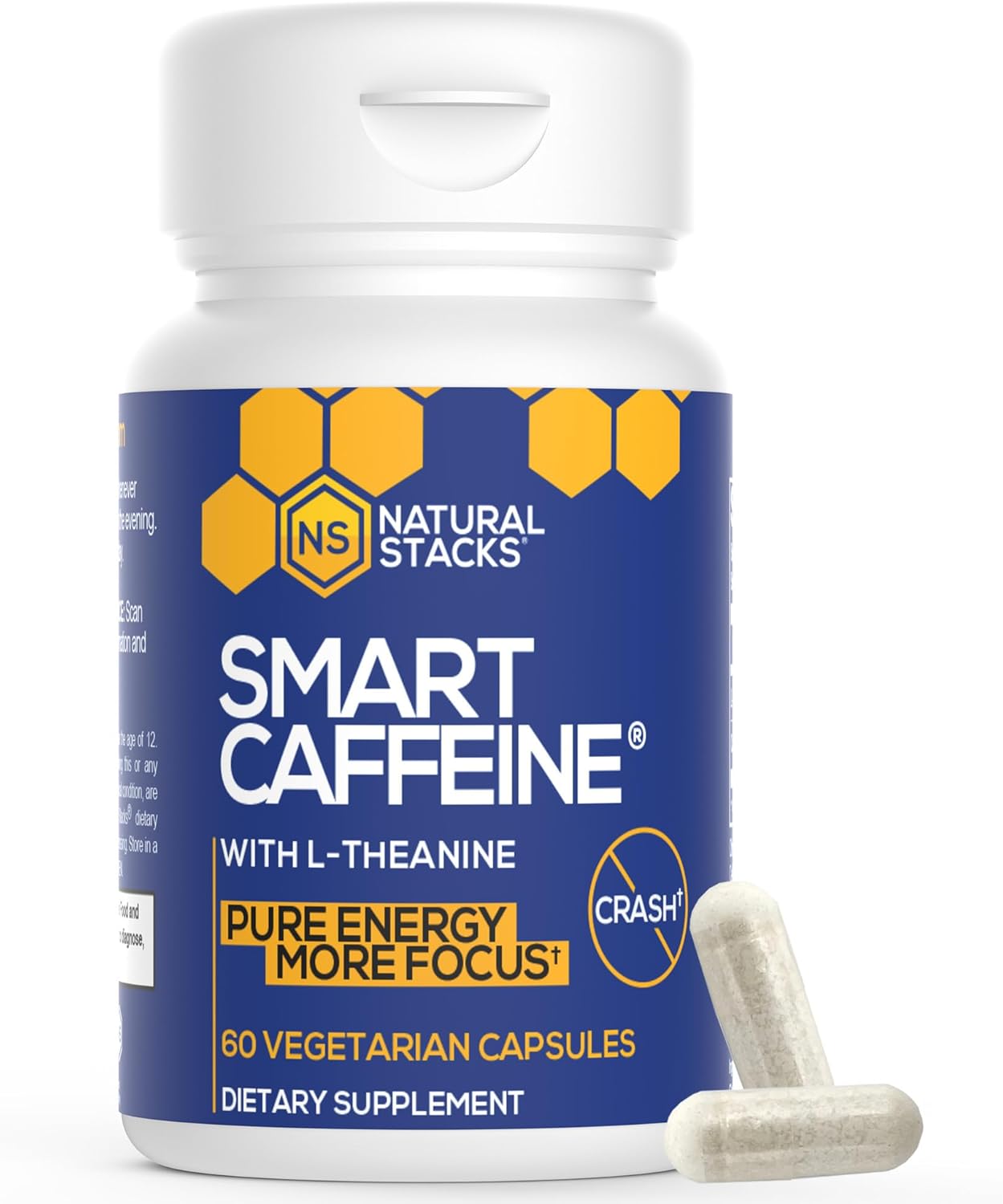 Focus & Brain Energy Bundle: Natural Stacks Smart Caffeine + Cordyceps Mushroom - 120 Capsules